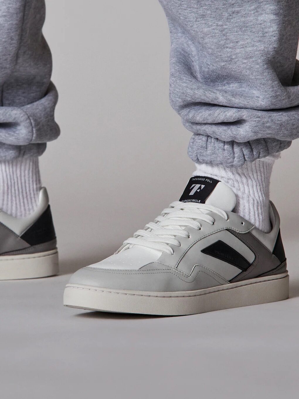 Grey and Black men's Court Sneakers from Thousand Fell.